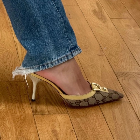 Gucci sand Tess leather pumps - Picture 16 of 16